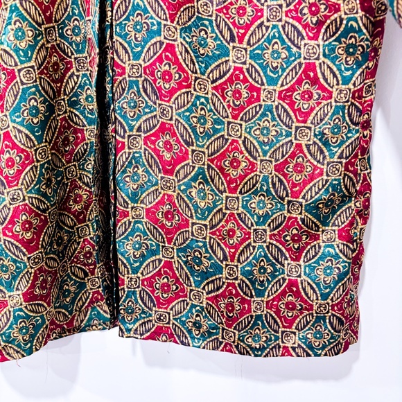 WORTHINGTON Vintage silky red and green floral shirt - Picture 6 of 8